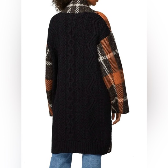 (nude) Cardigan Jacket - Women's Large Orange Black EUC - Plaid Sweater Knit - Picture 12 of 13